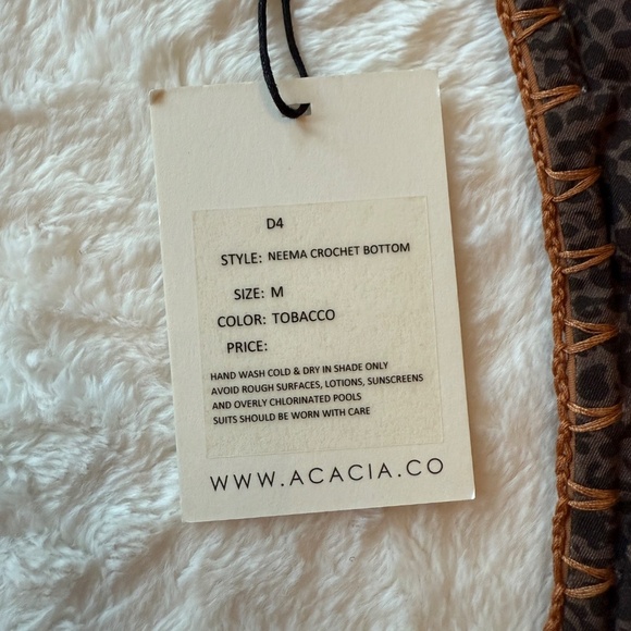 New! Acacia Neema Crochet Bikini Bottom in Tobacco 45548 - Picture 6 of 9